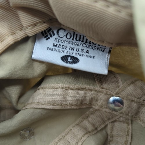 Columbia Pfg Flatstalker British Tan Hat W/ Neck Cover Made In USA Size Large - Picture 9 of 14