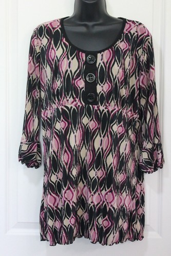 Dress Barn Tunic Top Blouse Crinkle 