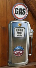 Blechschild XXL, GAS Zapfsäule blau, Metall Schild 80 cm gestanzt