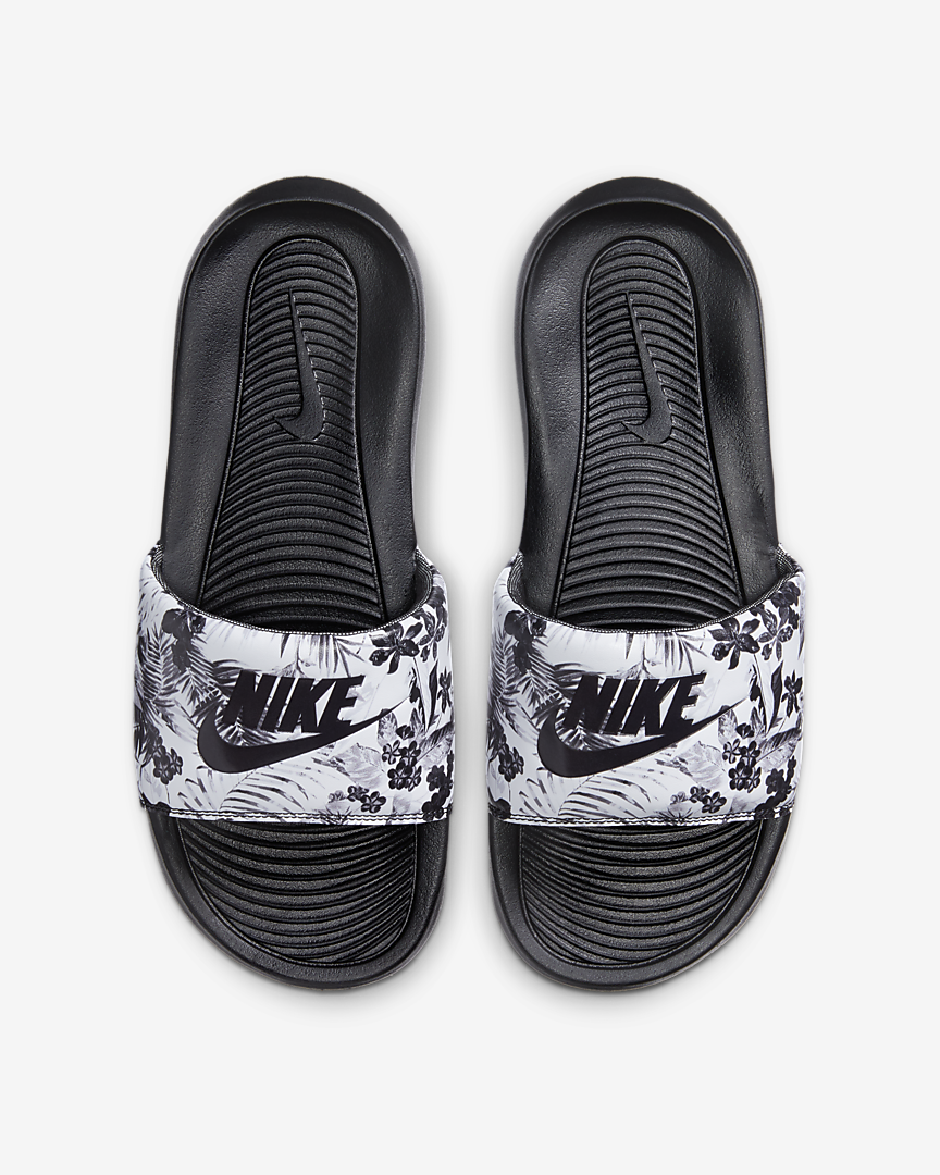 NEW WOMENS 6 NIKE VICTORI ONE SLIDES SLIP ON SANDALS BLACK WHITE FLORAL  CN9676 | eBay