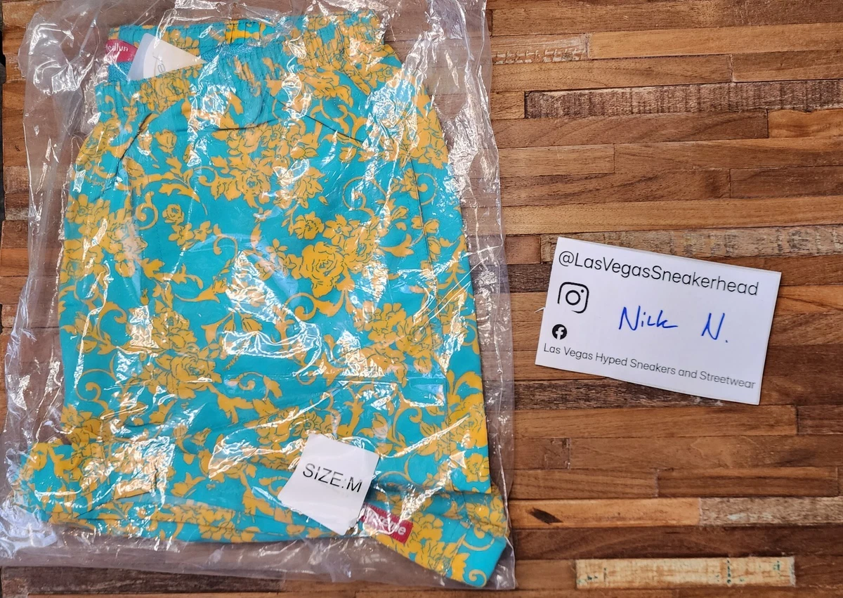 Supreme Nylon Water Shorts swim pant Board Teal Floral Size Medium M SS20 *NEW*