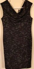 Ann Taylor Dress Black and White Sleeveless Size Medium Stretch Scoop Neck NWT.