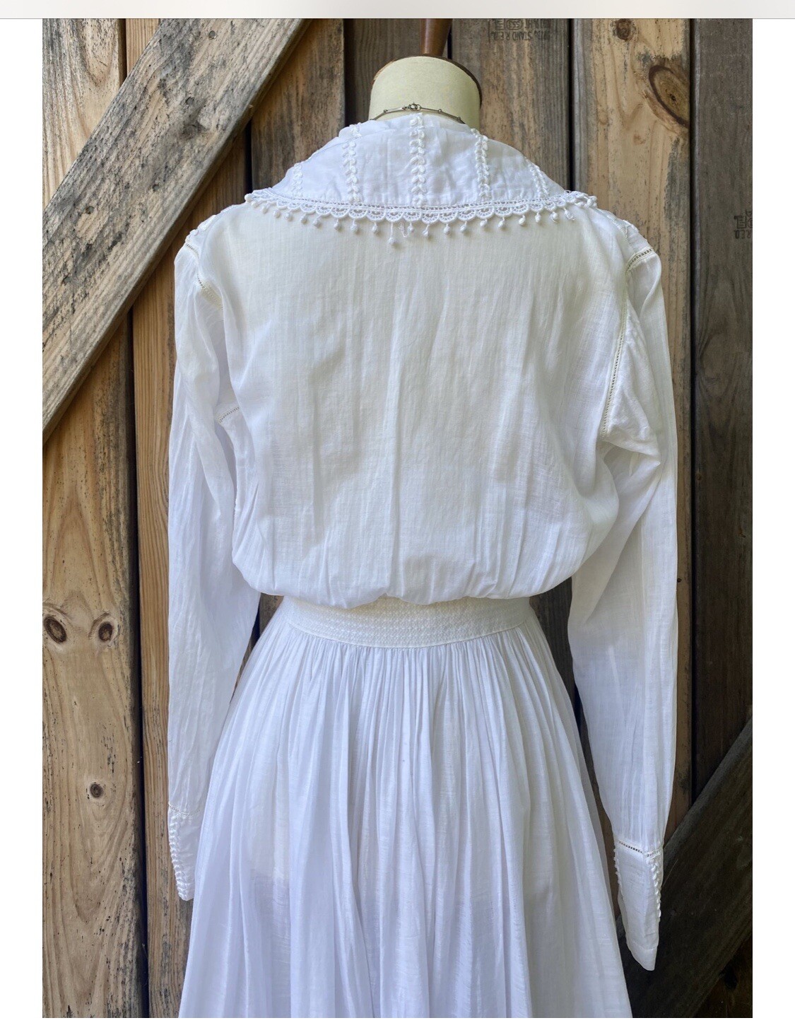 victorian tea dress white lace western 1900’s period … Gem
