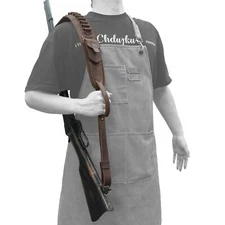 Hunting Gun Sling Leather Canvas Shotgun Shoulder Strap for .22 .357 .308 12GA