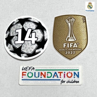 Real Madrid UCL Patch Set 2023/24 World Champions Football