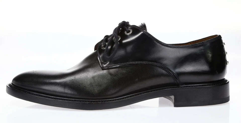 GIVENCHY Mens Black Leather Oxford Studded Spike Dress Shoes Size 46 NEW! 229264 - Image 2 of 4