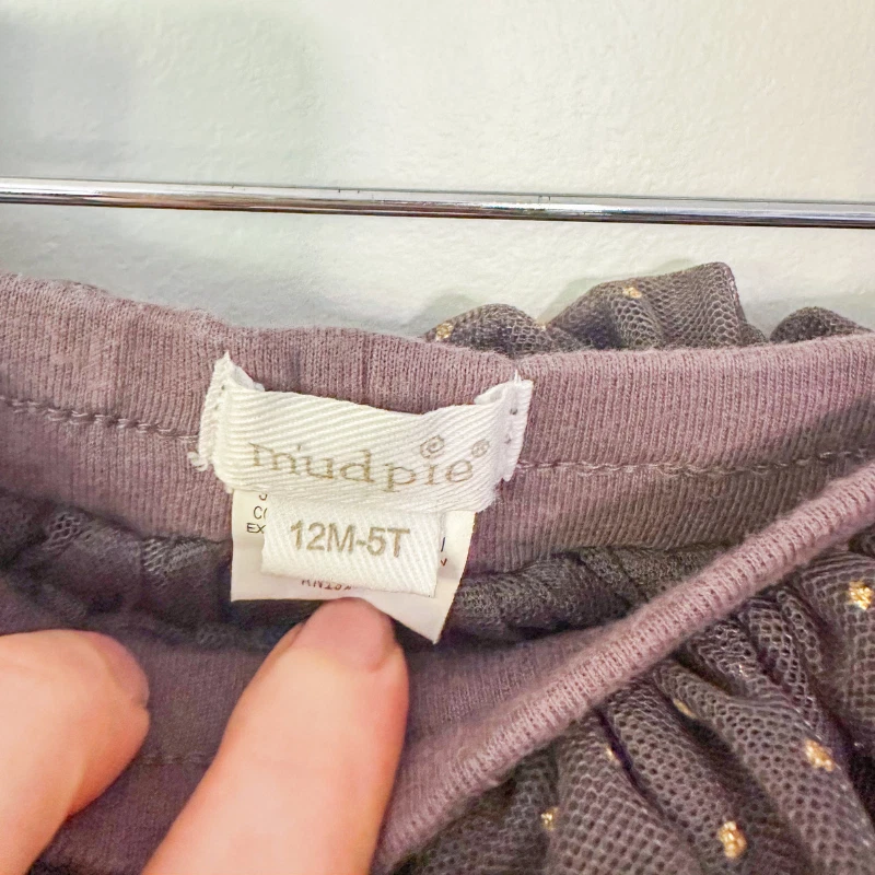 Mudpie Baby Gray and Gold Polka Dot Tutu Tulle Skirt - Size 12 Months - Image 3 of 4