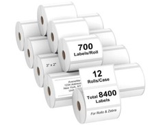 Direct Thermal Labels 3  X 2  12 Rolls/700 Labels per roll    8400 Labels total  