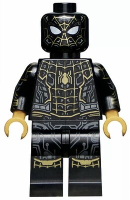 New LEGO  Spider-Man - Black and Gold Suit Minifigure - 76195 (sh774)