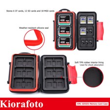 Water-Resistant Memory Card Case Holder Box fits 6 CF  12 SD 18 Micro SD Cards