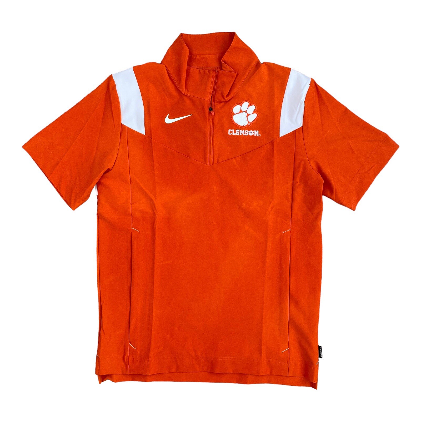 Clemson Tigers Nike On-Field Coach Jacket Mens S Short Sleeve 1/4 Zip Orange NWT thumbnail 10