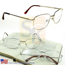 BIFOCAL READING GLASSES Quality Metal MENS SPRING HINGES, Oversized Bifocal