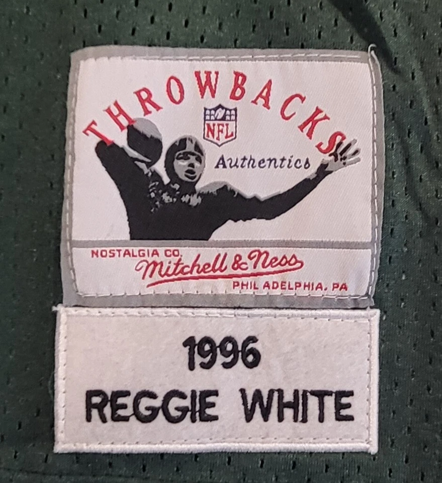 Camiseta deportiva Reggie White #92 Green Bay Packers cosida local verde 75 aniversario Foto 4 de 4