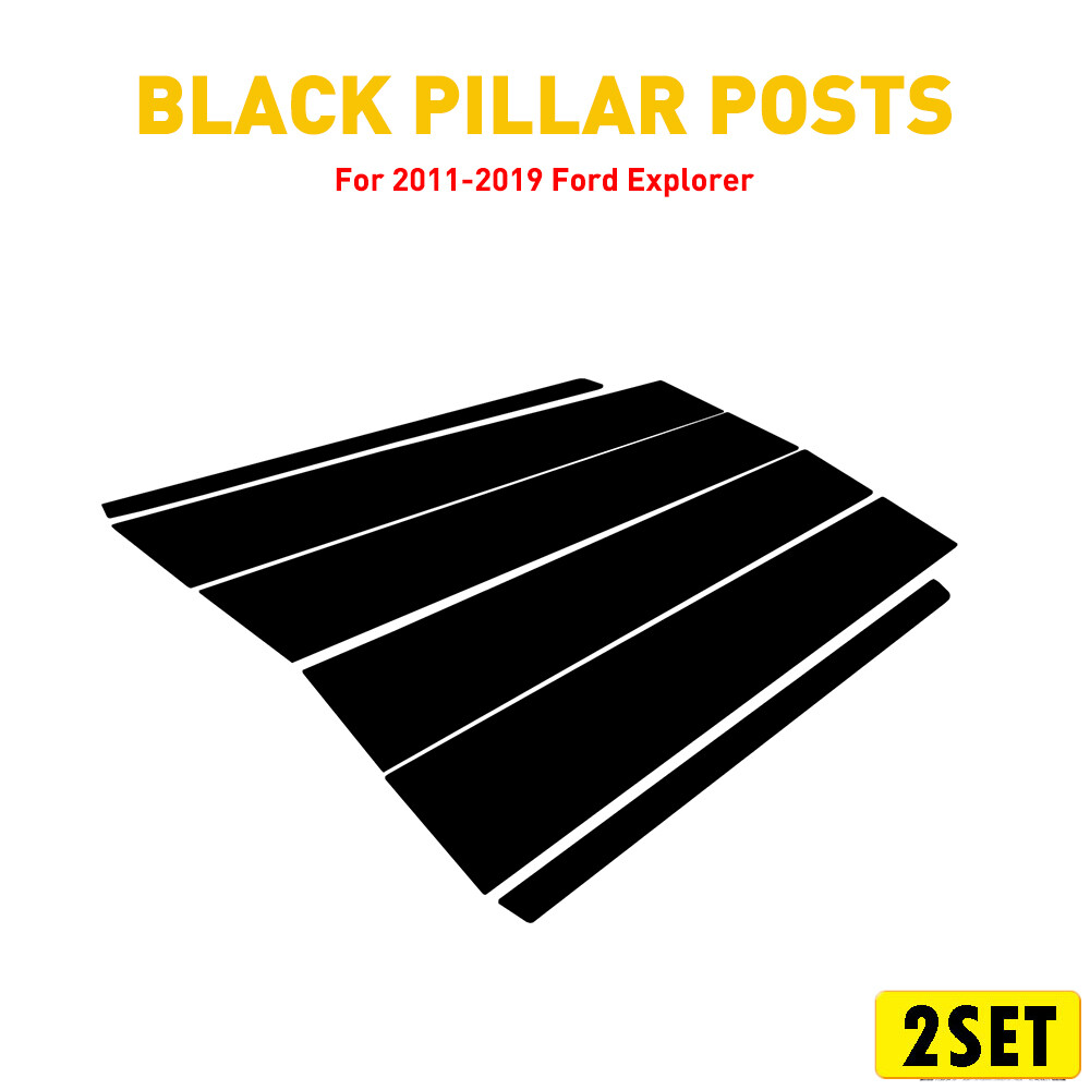 12PCS For 2011-2019 Ford Explorer Door Pillar Post Trim Carbon Fiber Accessories