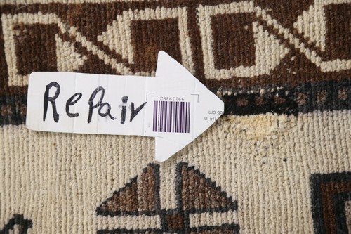 Vintage Ivory Gabbeh Tribal 3x5 Rug Hand-knotted Wool Carpet - 第 7/12 張圖片