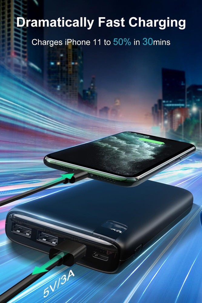 Power Bank 26800mAh Portable Charger, High Capacity Phone Charger Compact Ext...