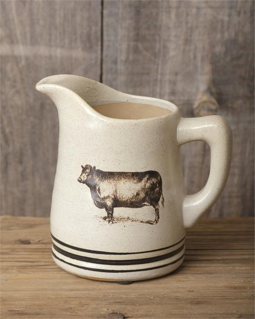 NEW!!! Primitive Country Farmhouse Ceramic COW Design Milk / Water