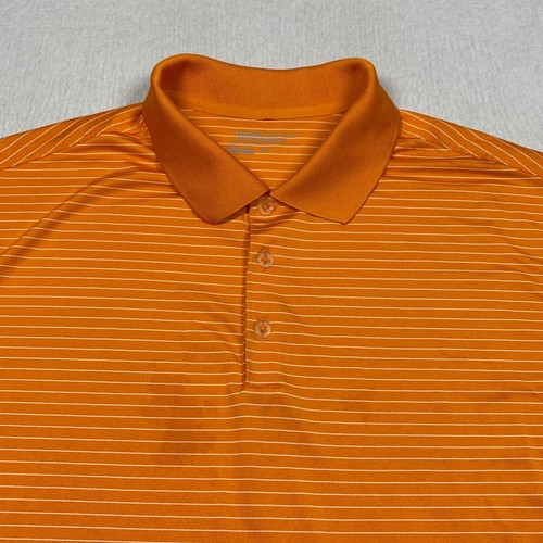 Nike Golf Polo Shirt Tour Performance Mens XL Orange Striped Short Sleeve - Picture 2 of 11