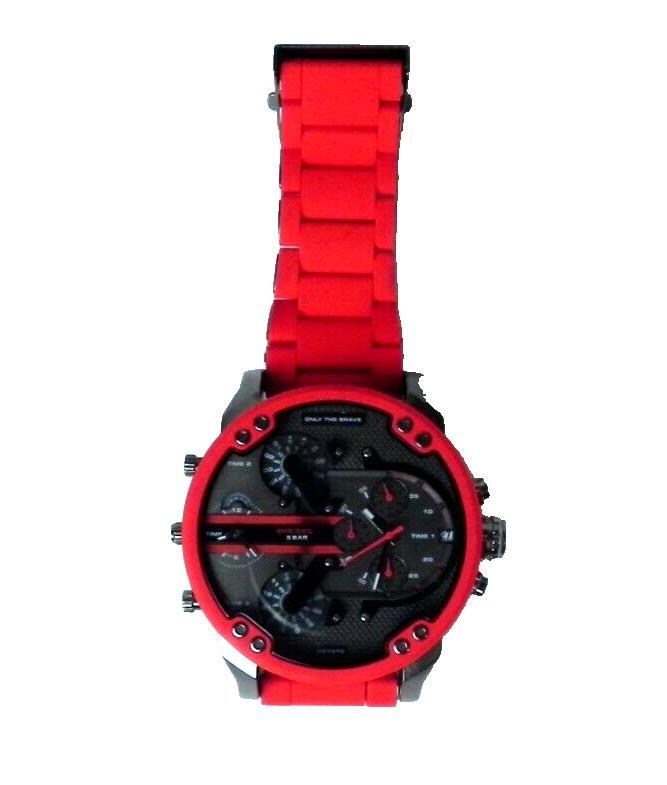 Diesel Watch Men's Daddy Chronograph 55mm Red Silicone