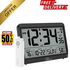 Atomic Clock With Indoor Outdoor Temperature Self-setting Digital Wall Atomic Clock With Indoor Outdoor Temperature Self-setting Digital Wall