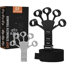 Finger Strengthener 2 Pc, Grip Strength Trainer 1 Grey, 1 Black