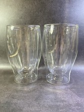Double Wall Insulated Glass Cups Set of 2 Clear Coffee Mugs 15 oz/ 450ml