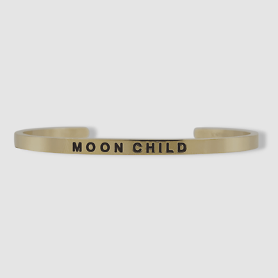 $35 Sontakey Kids Girls 18K Gold Plated Moon Child Engraved Bangle Bracelet