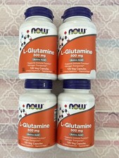 4 Bottles NOW FOODS L-Glutamine 500 mg 120 VegCaps Exp 04/29