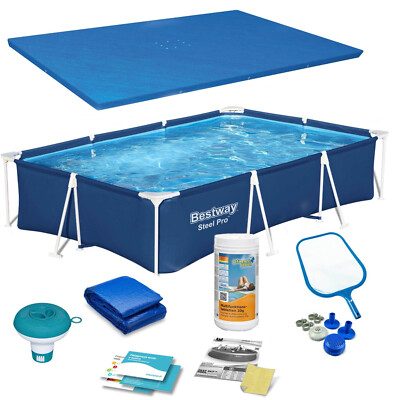 BESTWAY 6 in 1 Green Pool Frame Pool Gartenpool Schwimmbecken 259x170x61cm