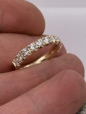 1.20Ct Round Cut Lab Created Diamond Wedding Band Ring 14K Yellow Gold Plated