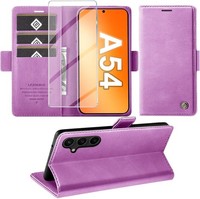 HandyhüLle Flip Case Premium Leder Violett Mit Standfunktion Kartenfach FüR A54
