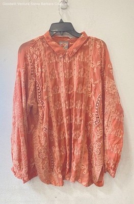 Johnny Was Blossom Rosie embroidered button-down Sz L