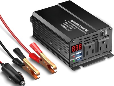 400W Car Power Inverter, DC12V to110V AC Car Inverter with Input Voltage Display
