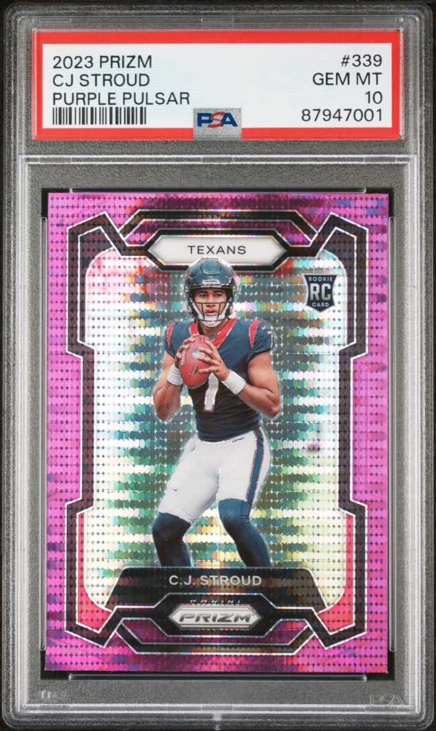 2023 CJ Stroud Purple Pulsar Prizm #339 RC PSA 10!