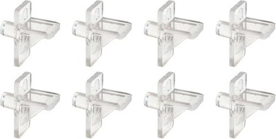 Prime-Line U 10136 1/4 In., Clear Plastic, Shelf Support Peg (8 Pack)