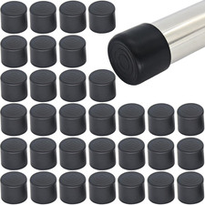 32Pcs Black Rubber Round Chair Leg Tips Caps, 7/8 Inch 22mm , Non-Slip, Floor P