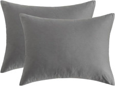 Standard Pillow Cases, 100 Egyptian Cotton Pillowcases with Hidden Zipper, 5...