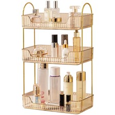 Amber 3-Tier Countertop Vanity Organizer - Skincare  Makeup Shelf for Bathro...