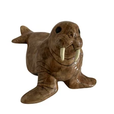 Signed The Townsends Vintage Ceramic Walrus Handmade Coastal Nautical Decor