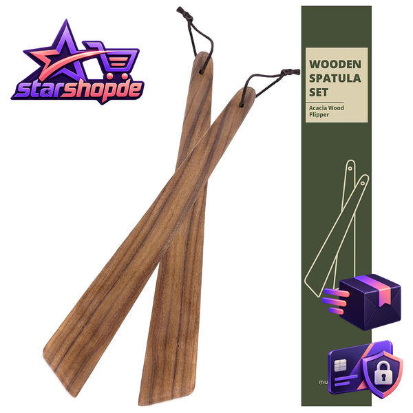 Pfannenwender Holz Akazien 30,5X4Cm KochlöFfel KüChenutensil-image