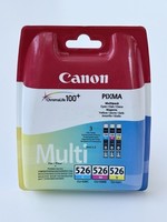 Canon CLI-526 C M Y Multipack Original Druckerpatronen Cyan Magenta Gelb - Neu !