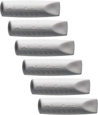 FABER-CASTELL 205049 - Radiergummi Grip 2001 Eraser Cap, 12 Radierer zum