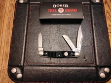 BOKER® Treebrand Stockman Folding Knife  Bone Handle D2 Blades 2.6 OZ  110856