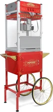 8/12/20oz Commercial Popcorn Machine Movie Theater Popper Maker with Cart Wheels
