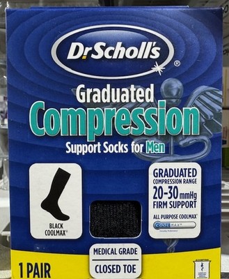 (7.5-10, Black) - Dr. Scholl's Men's Coolmax Firm Compression Socks