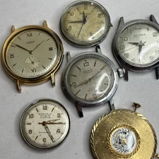 Broken Vintage Mechanical Watch Lot - Bulova Altair Eltra Pierpont Movement