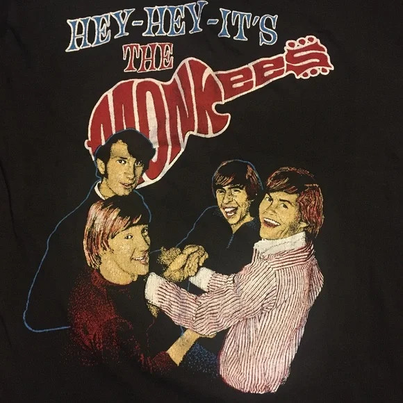 The Monkees 1986 Black Gift christmas Short Sleeve shirt Gift fans