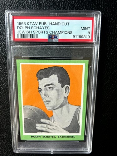 Rare Vintage Basketball 1963 KTAV Dolph Schayes Jewish Sports Champions PSA 9