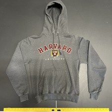 VTG HARVARD CHAMPION ECO EMBROIDERED FLEECE HOODIE SMALL