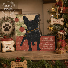 Primitives by Kathy Holiday Dog Sign No Sticks Inside Christmas Pet Decor Gift